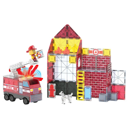 MAGNA TILES FIRE STATION 50PC