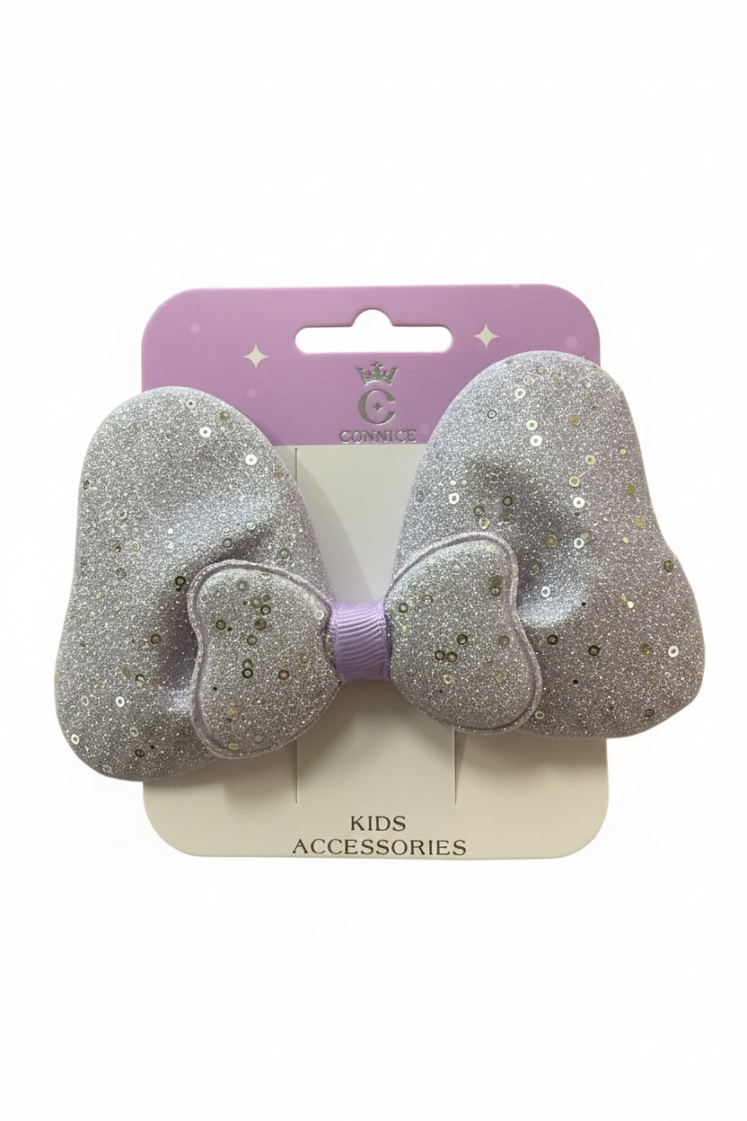 C/NICE HC13561 LGE GLITTER BOW HAIR CLIP