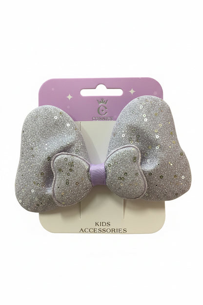 C/NICE HC13561 LGE GLITTER BOW HAIR CLIP