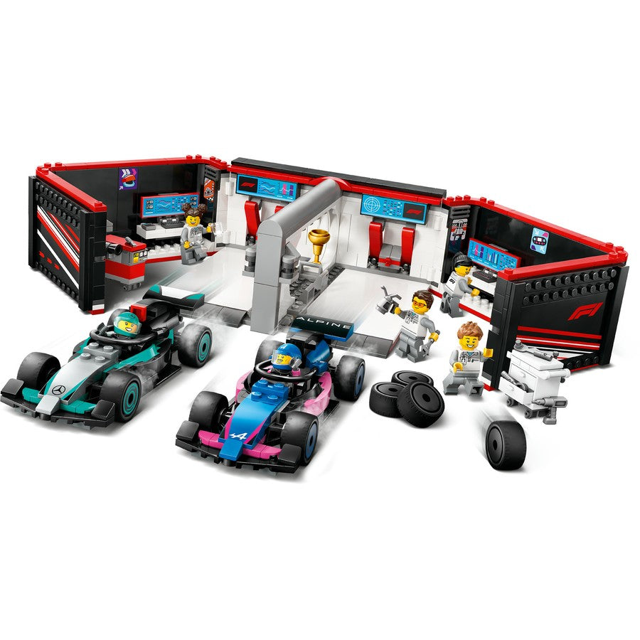 Lego 60444 City F1 Garage Merc & Alpine