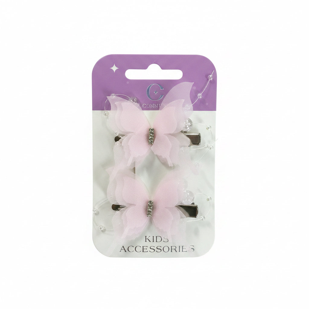 C/NICE HC08567 2PC BUTTERFLY HAIR CLIP