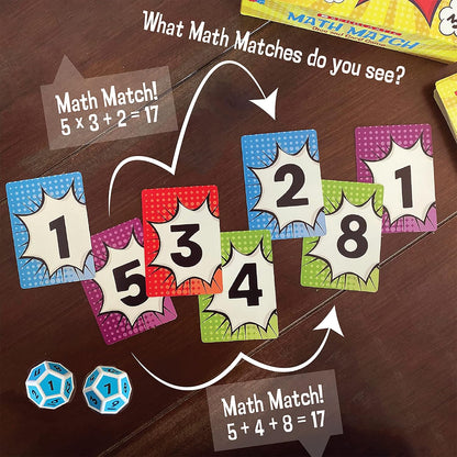 GAME MATH MATCH DICE & CARD GAME IN TIN