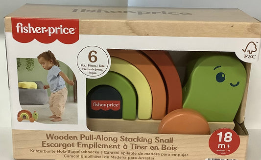 F/P WOODEN PULL ALONG STACKING SNAIL