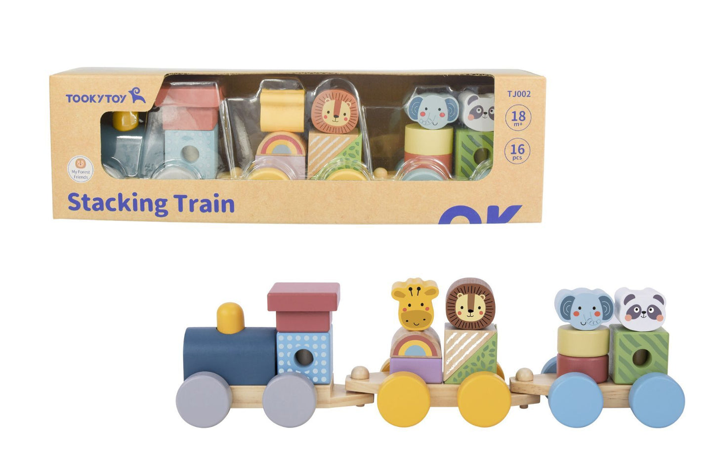 Wooden Stacking Animal Train Forest Frie