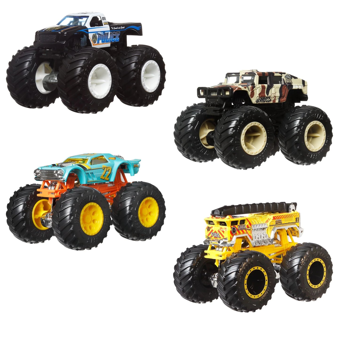 H/W MONSTER TRUCKS 1:64 4 PACK AST 2023