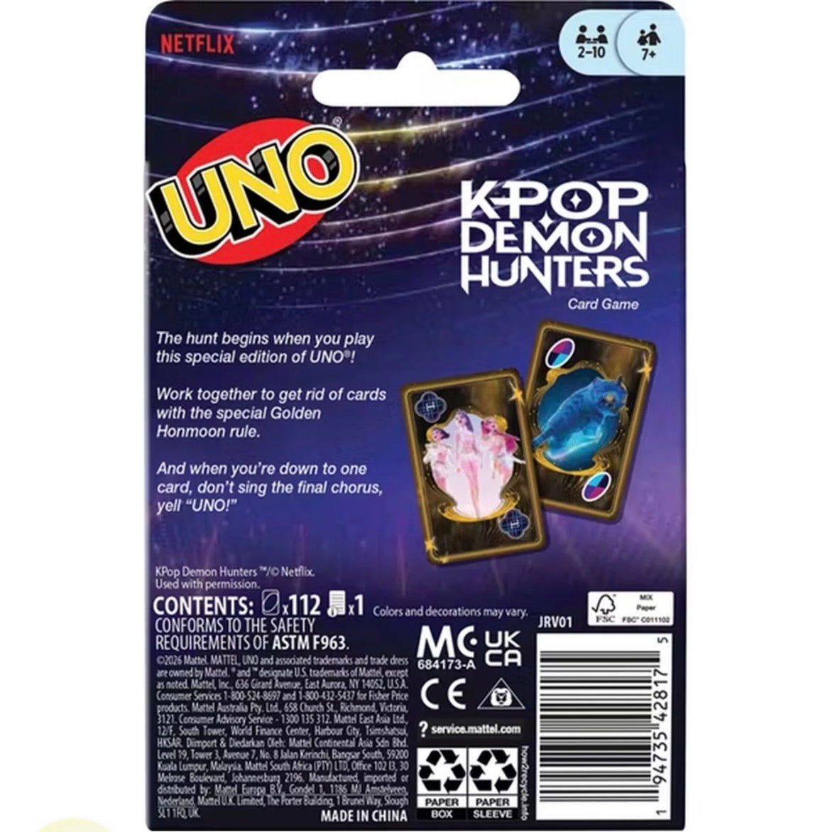 GAME UNO KPOP DEMON HUNTERS