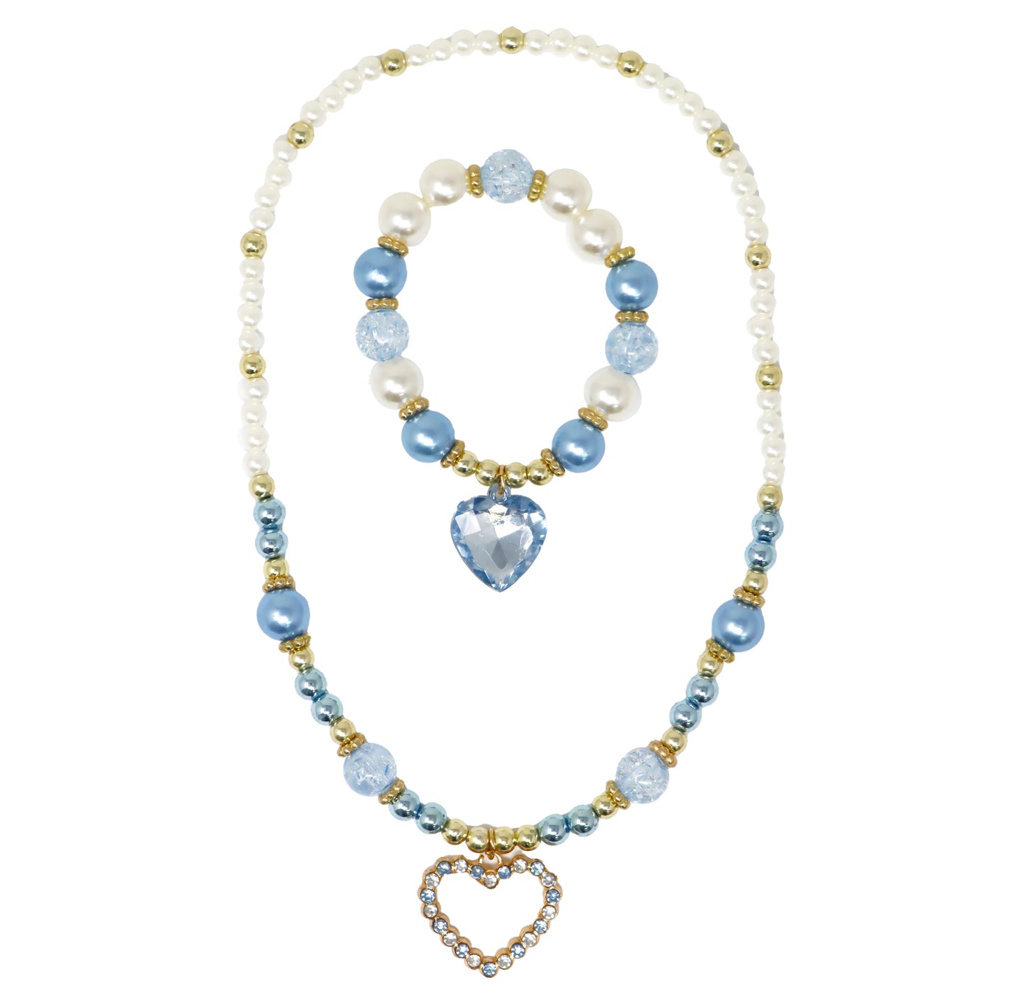 P/POP DANCE PEARL HEART NECKLACE SET