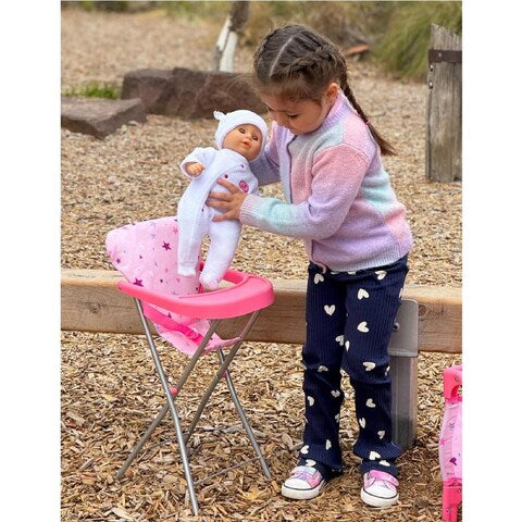 PW DOLL HIGHCHAIR PINK W STARS/HEARTS