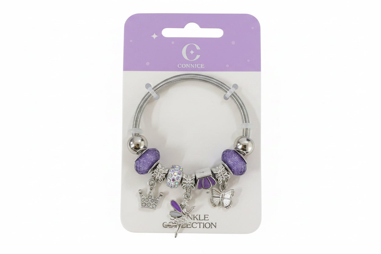C/NICE HC06976 PURPLE/SILVER BRACELET