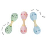WOODEN MARACA DOUBLE ENDED RAINBOW