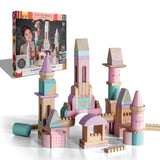 FAO WOOD CASTLE BLOCKS 75PC PINK