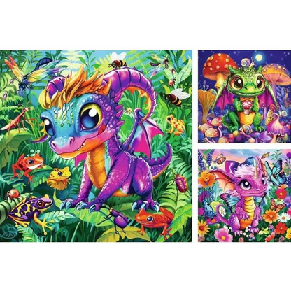 PUZZLE 3X49PC BABY GARDEN DRAGONS