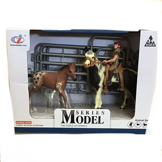 FARM ANIMALS COWBOY W HORSE & FOAL SET