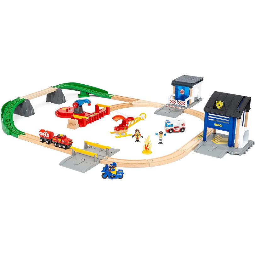 BRIO RESCUE TEAM TRAIN SET 44PCE