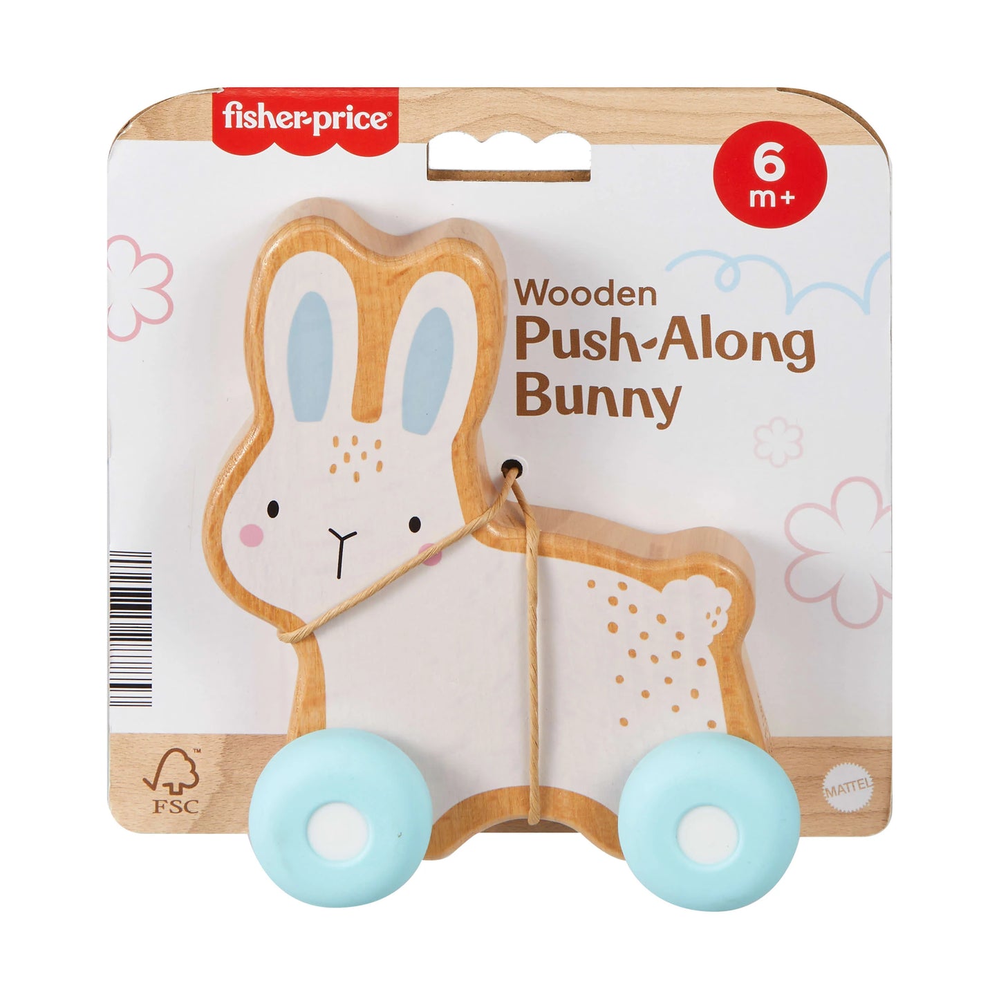 F/P WOODEN PUSH ALONG BUNNY