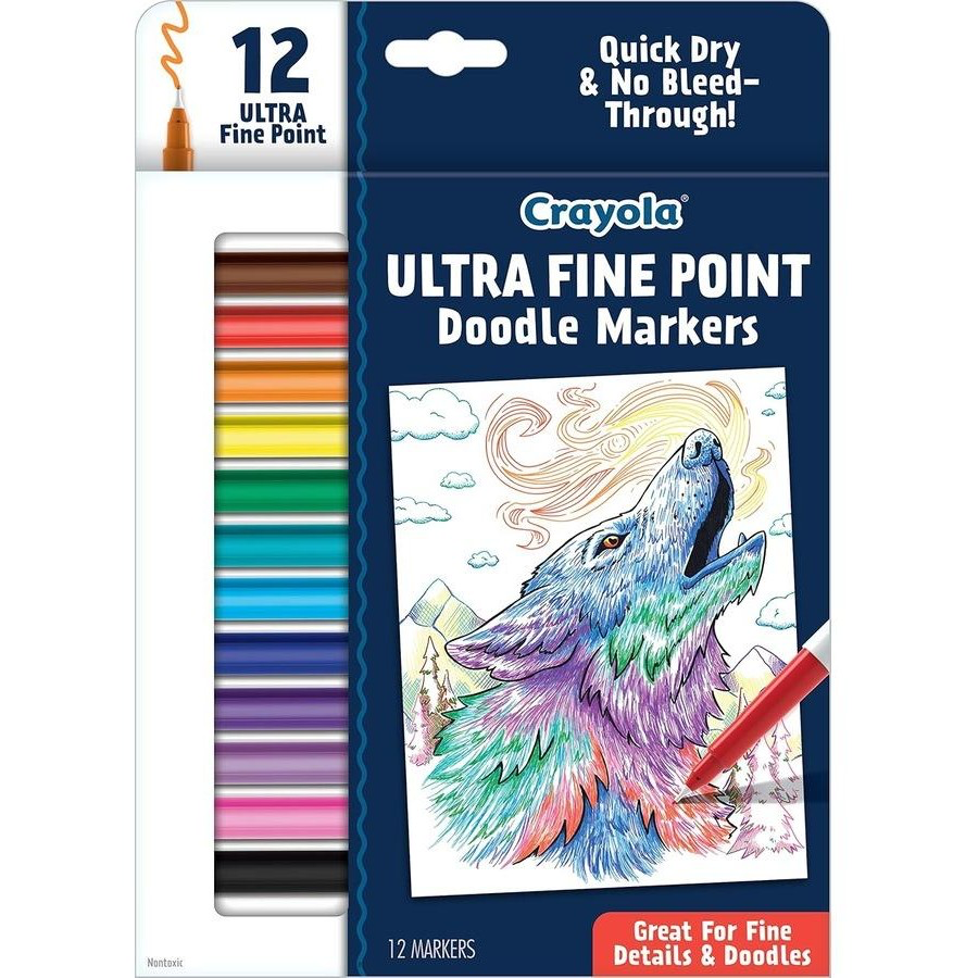 CRAYOLA MARKERS ULTRA FINE POINT 12PK