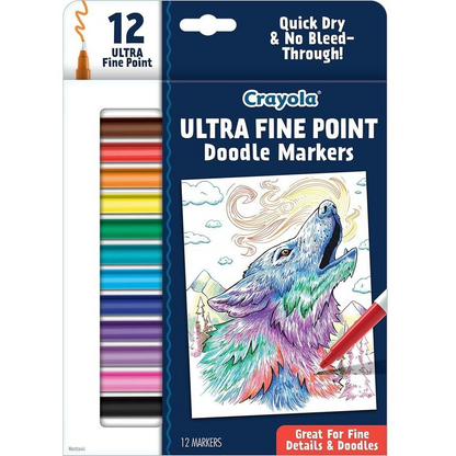 CRAYOLA MARKERS ULTRA FINE POINT 12PK