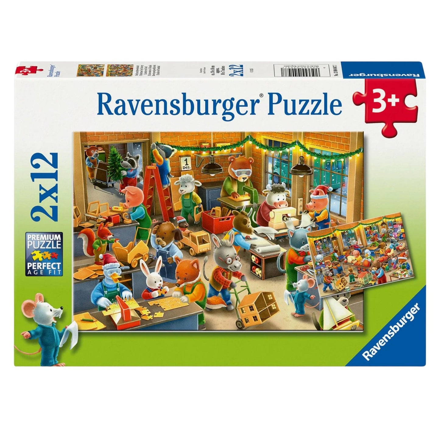 PUZZLE 2X12PC CHRISTMAS TOY FACTORY