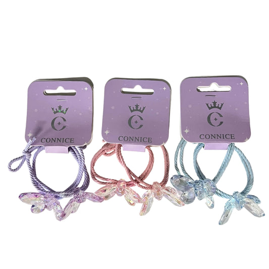 C/NICE HC05917 2PC B/FLY AST HAIR TIES