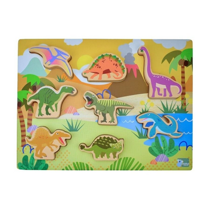 PUZZLE WOODEN CHUNKY DINOSAURS