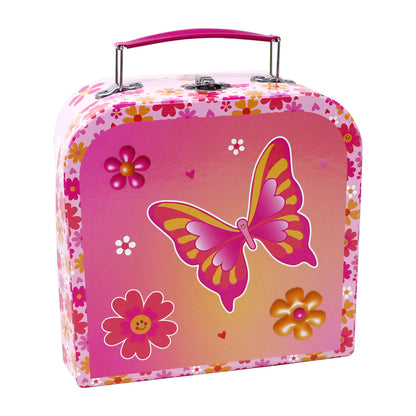 TIN TEA SET 7PC VIBRANT BUTTERFLY P/POP