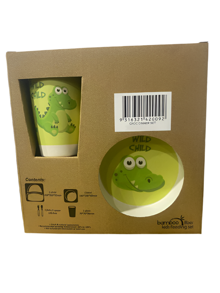 BAMBOO KIDS DINNER SET CROCODILE