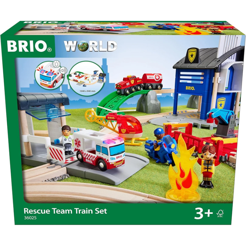 BRIO RESCUE TEAM TRAIN SET 44PCE