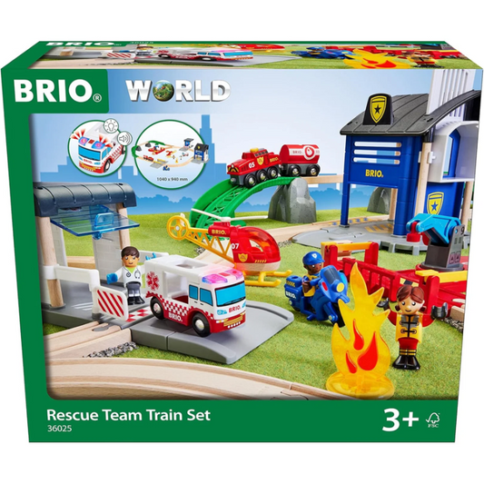 BRIO RESCUE TEAM TRAIN SET 44PCE