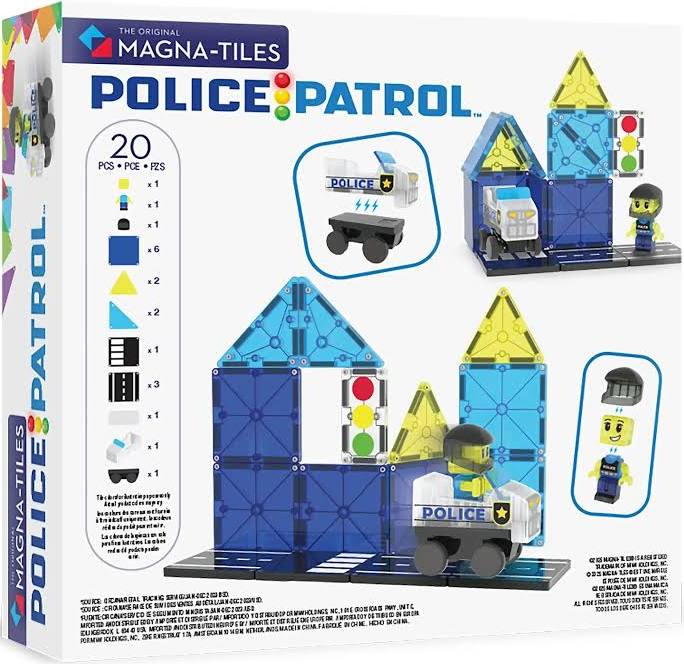 MAGNA TILES POLICE PATROL 20PC