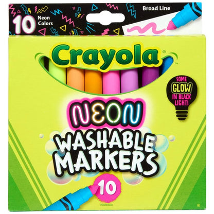 CRAYOLA MARKER 10PK BLK/LIGHT NEON