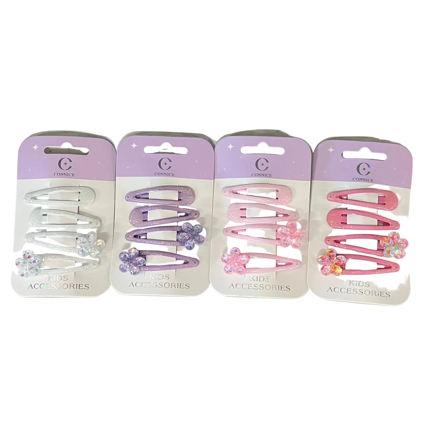 C/NICE HC06877 GLITTER FLOWER HAIR CLIPS