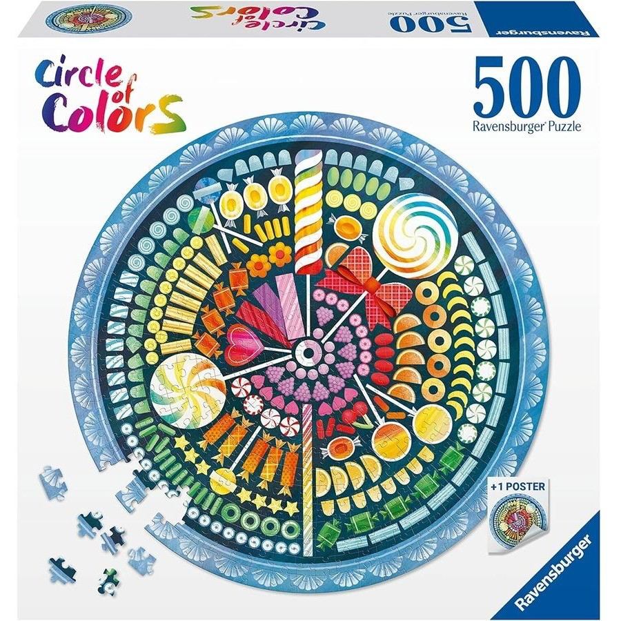 PUZZLE 500PC CIRCLE OF COLOR CANDY