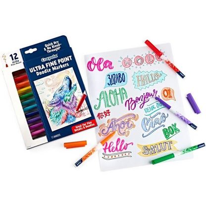 CRAYOLA MARKERS ULTRA FINE POINT 12PK