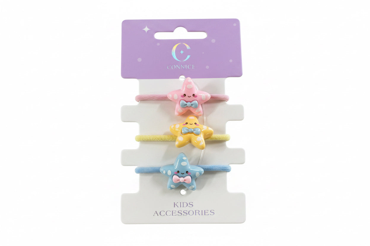 C/NICE HC039076 3PC STAR FISH HAIR TIES