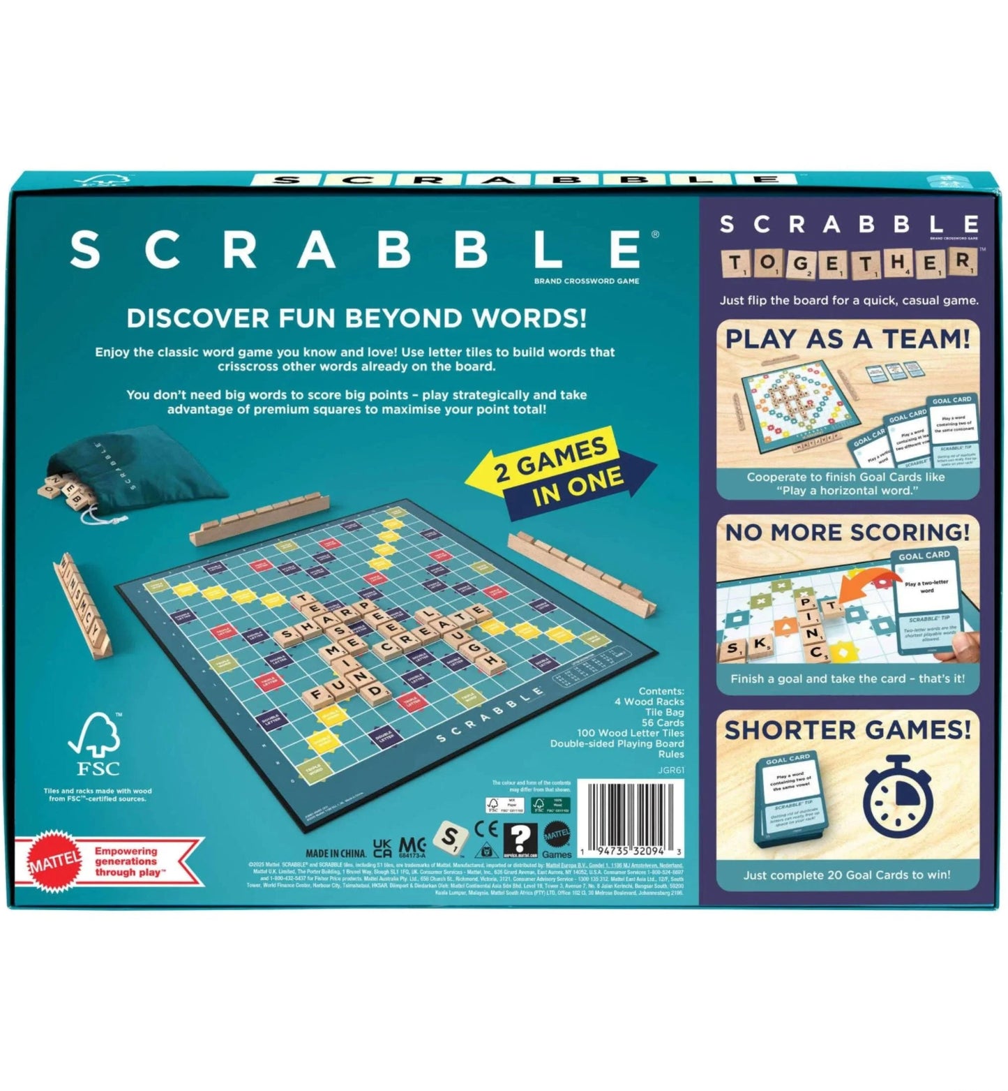 GAME SCRABBLE WOOD TILES & RACK
