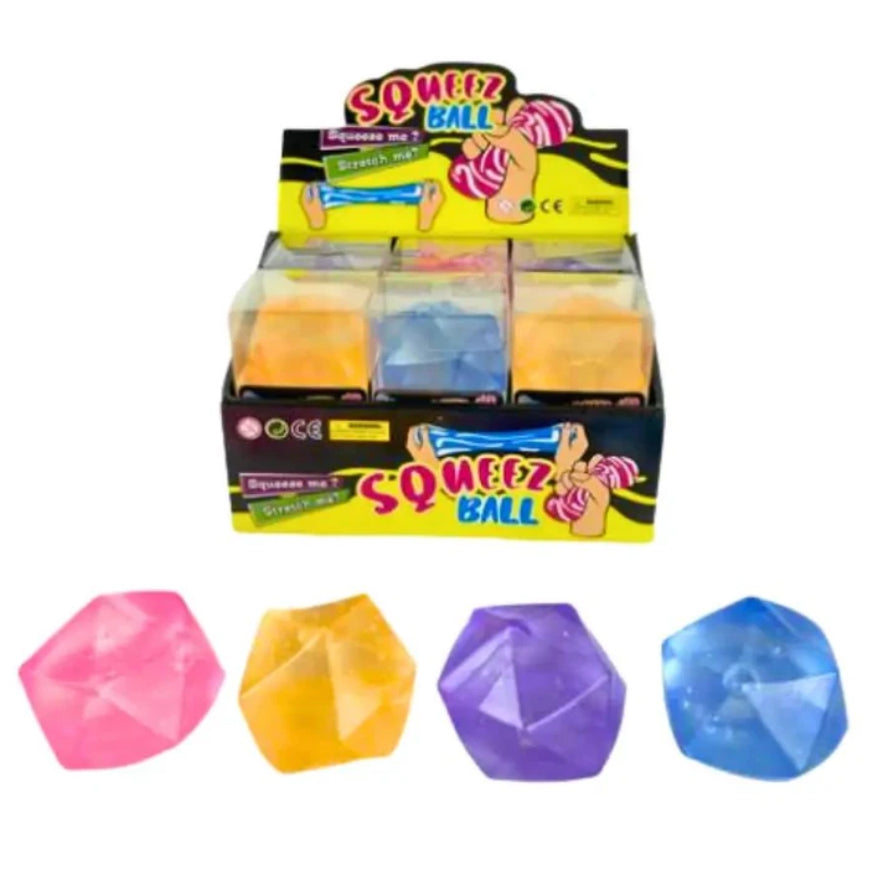 SQUEEZE BALL TRANSLUCENT DIAMOND AST