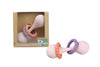 SILICONE SENSORY MARACA RATTLE PINK