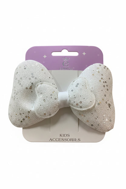 C/NICE HC13561 LGE GLITTER BOW HAIR CLIP