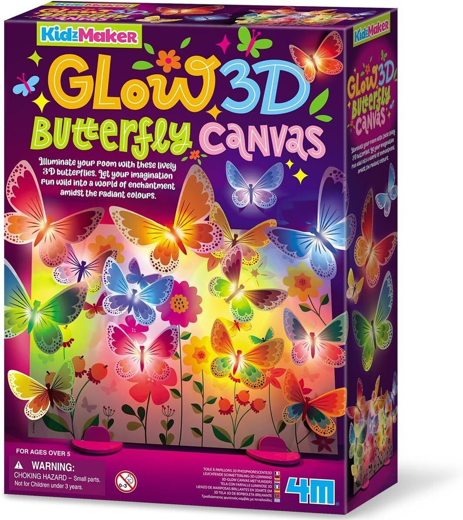 4M KIDZMAKER GLOW 3D BUTTERFLY CANVAS