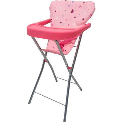 PW DOLL HIGHCHAIR PINK W STARS/HEARTS