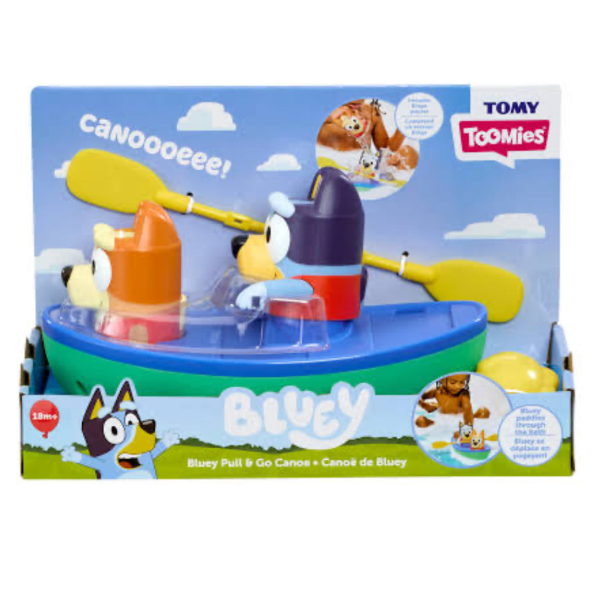BLUEY PADDLING CANOE