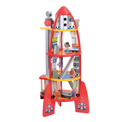 WOODEN ROCKET SHIP PLAYSET
