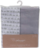 PLAYGRO COTTON SWADDLING 2 PK WRAP GREY