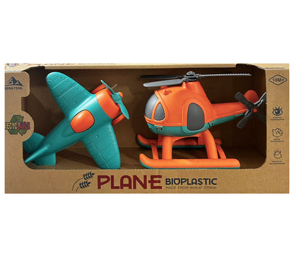 BIO PLASTIC PLANE AND HELICOPTER SET
