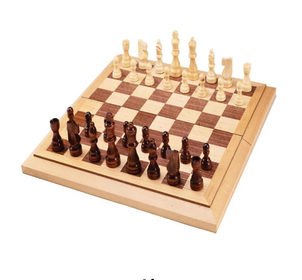 GAME WOODEN CLASSIC 2 IN 1 CHESS & CHECK