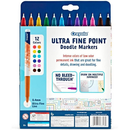 CRAYOLA MARKERS ULTRA FINE POINT 12PK