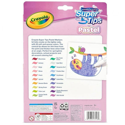 CRAYOLA MARKER SUPER TIPS 20 PASTELS