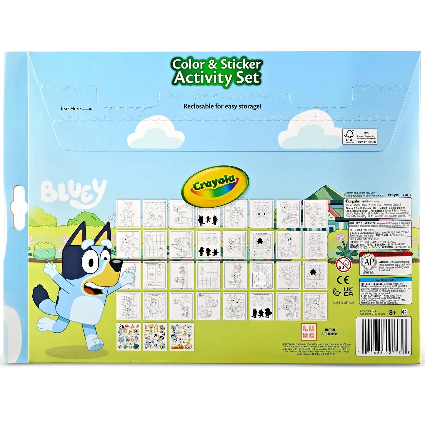 CRAYOLA CLR/STKR ACT SET BLUEY