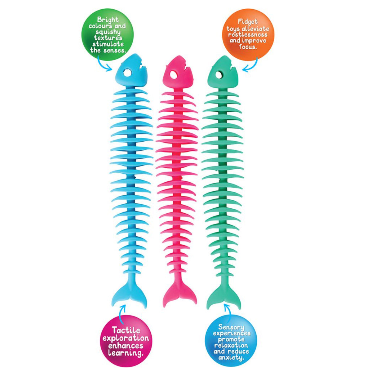 SENSORY FIDGET FISH 3PC