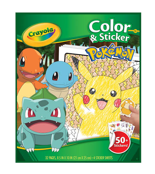 CRAYOLA COLOR & STICKER BOOK POKEMON